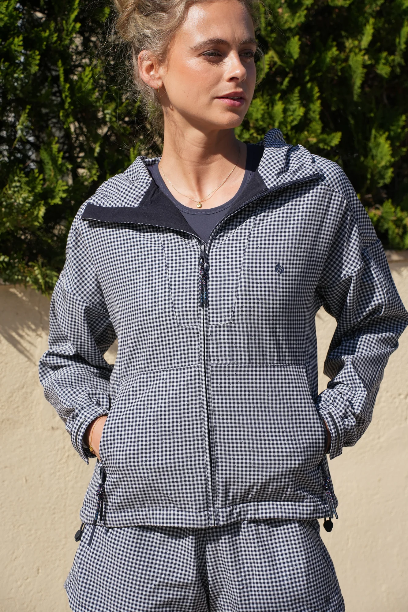Airlite Windbreaker Jacket - Deep Navy Gingham - Image 11