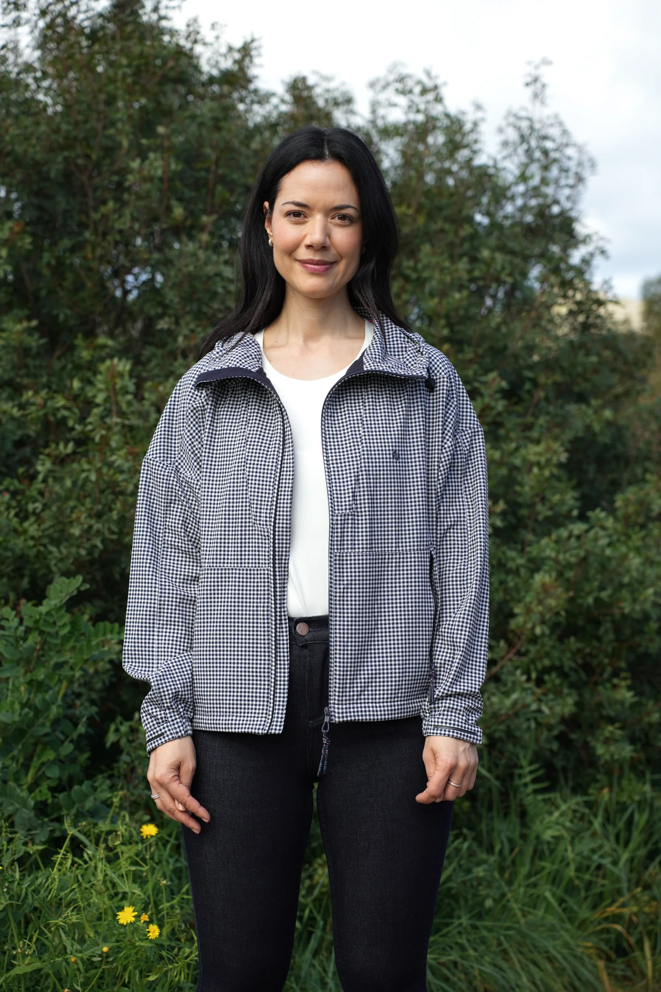 Airlite Windbreaker Jacket - Deep Navy Gingham - Image 3