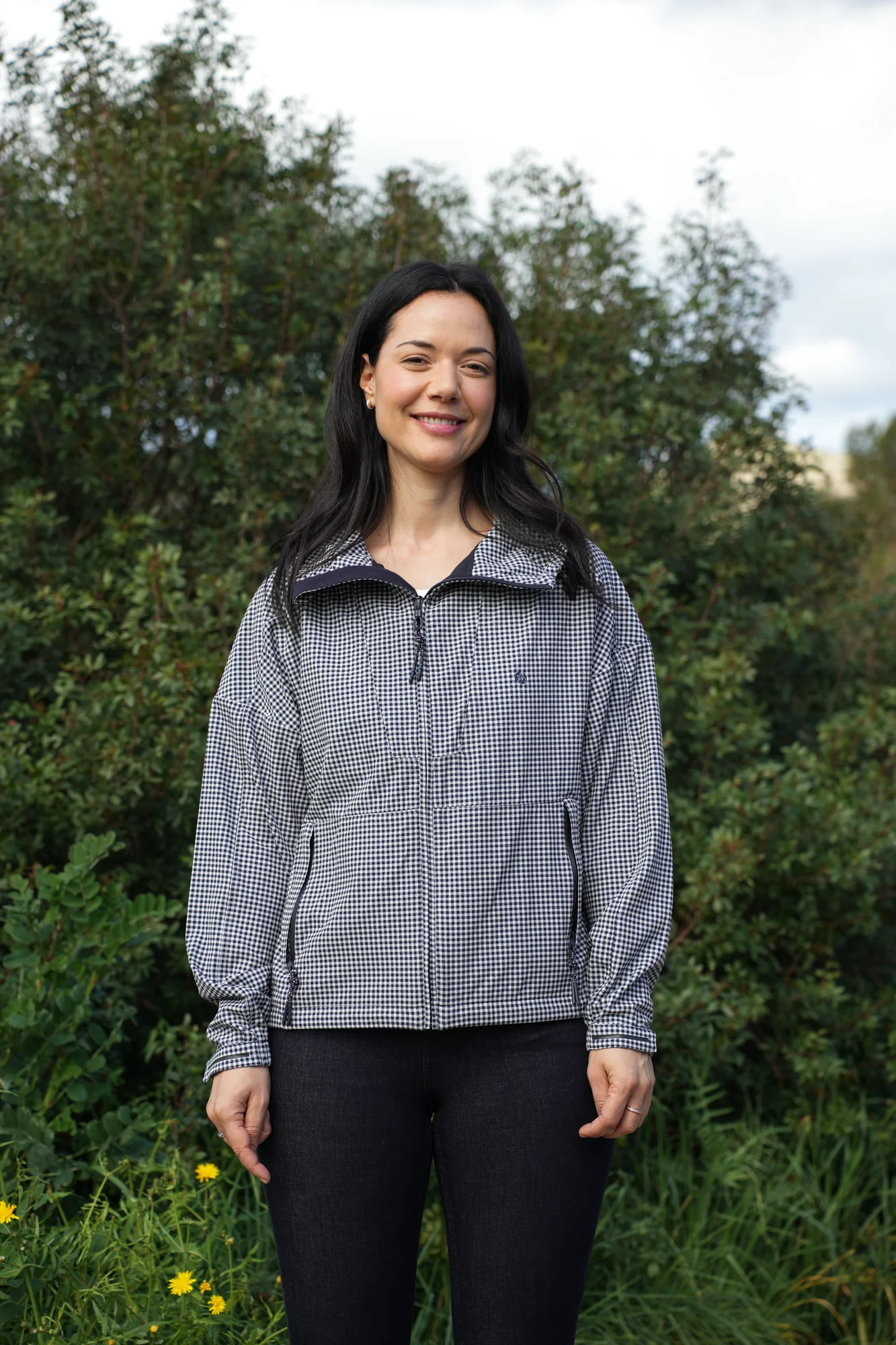 Airlite Windbreaker Jacket - Deep Navy Gingham - Image 4