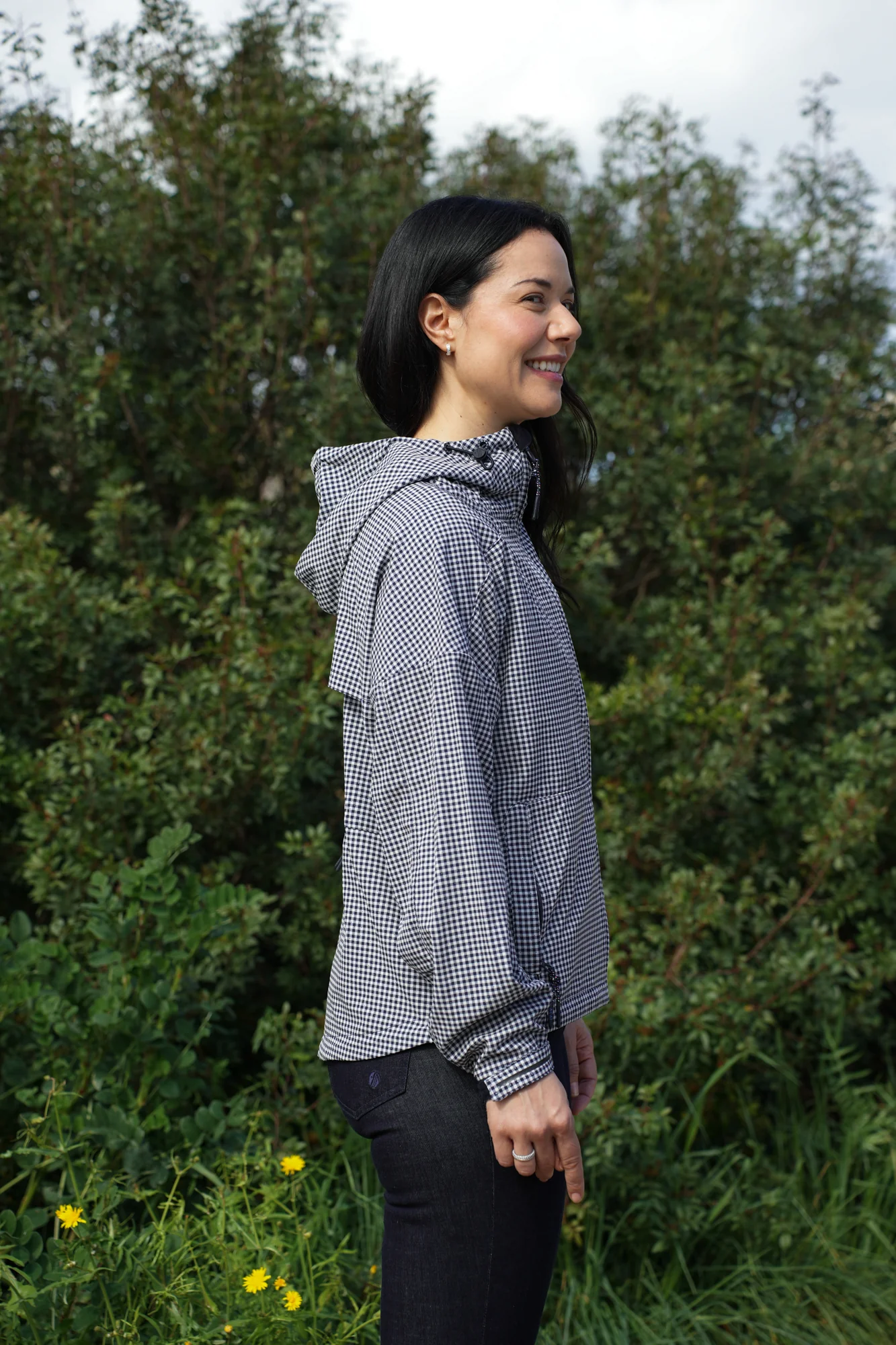 Airlite Windbreaker Jacket - Deep Navy Gingham - Image 5