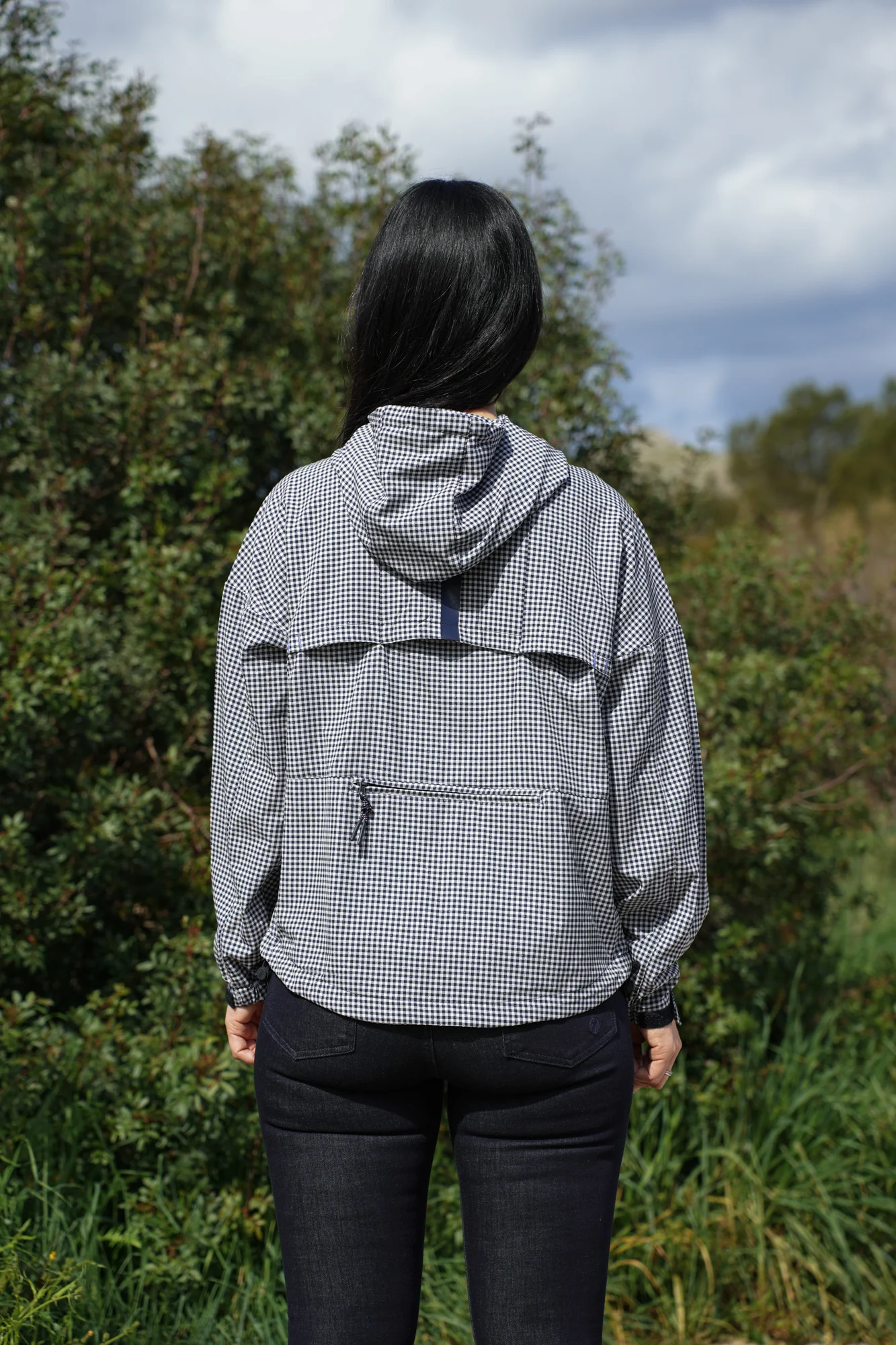 Airlite Windbreaker Jacket - Deep Navy Gingham - Image 6