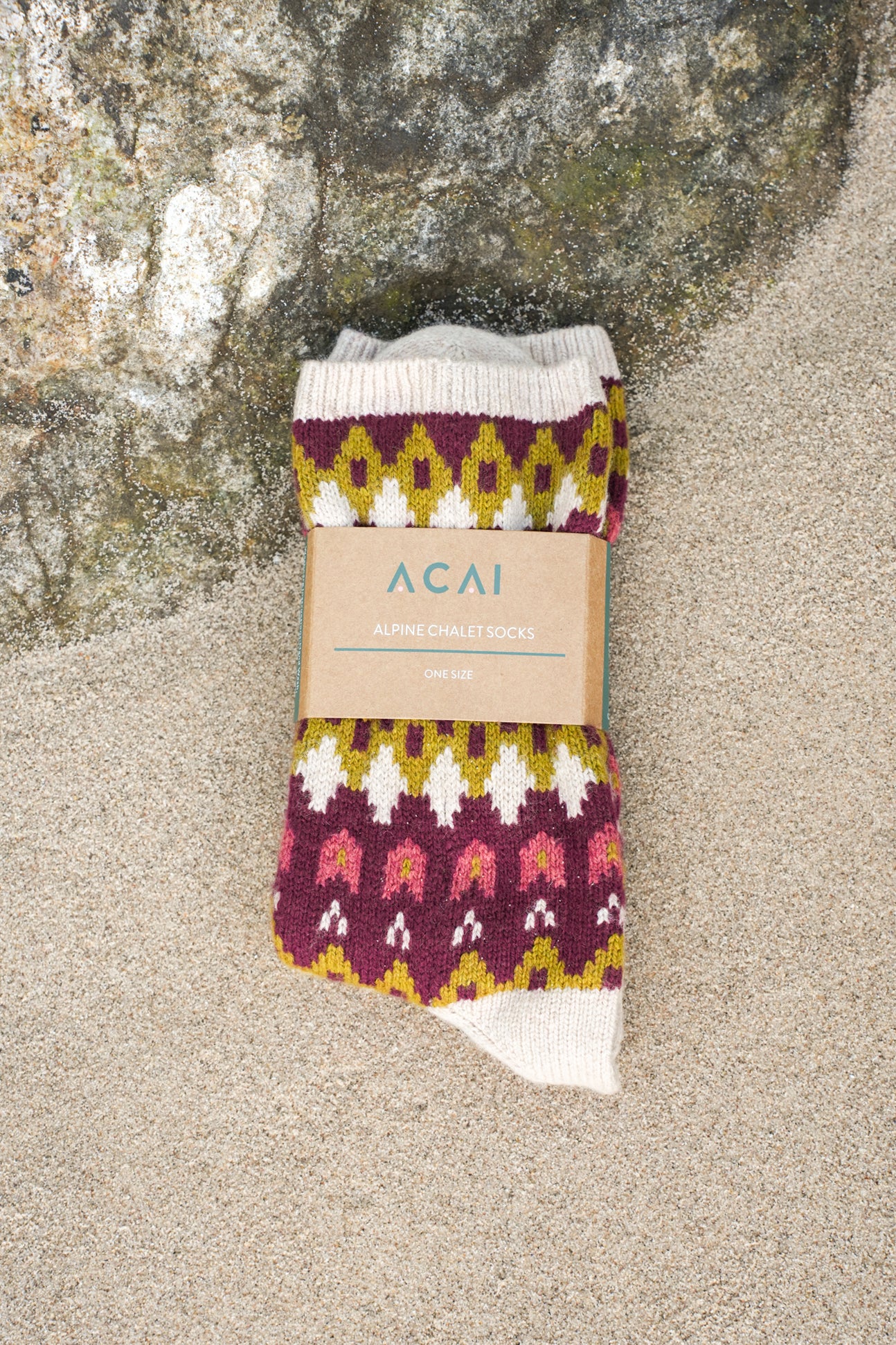 Alpine Chalet Socks - Cabernet - Image 2