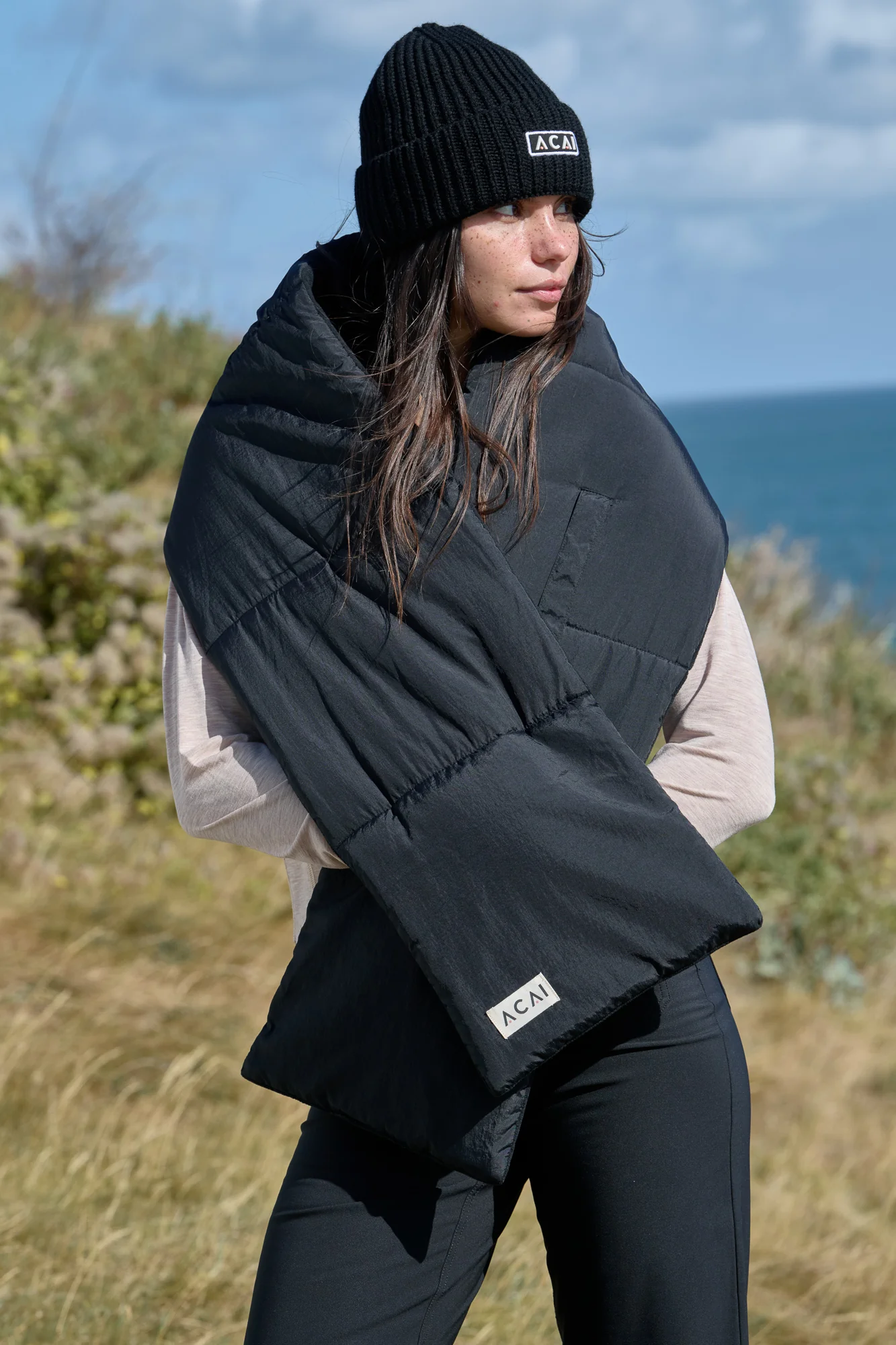 Cloud Wrap Scarf - Black - Image 2