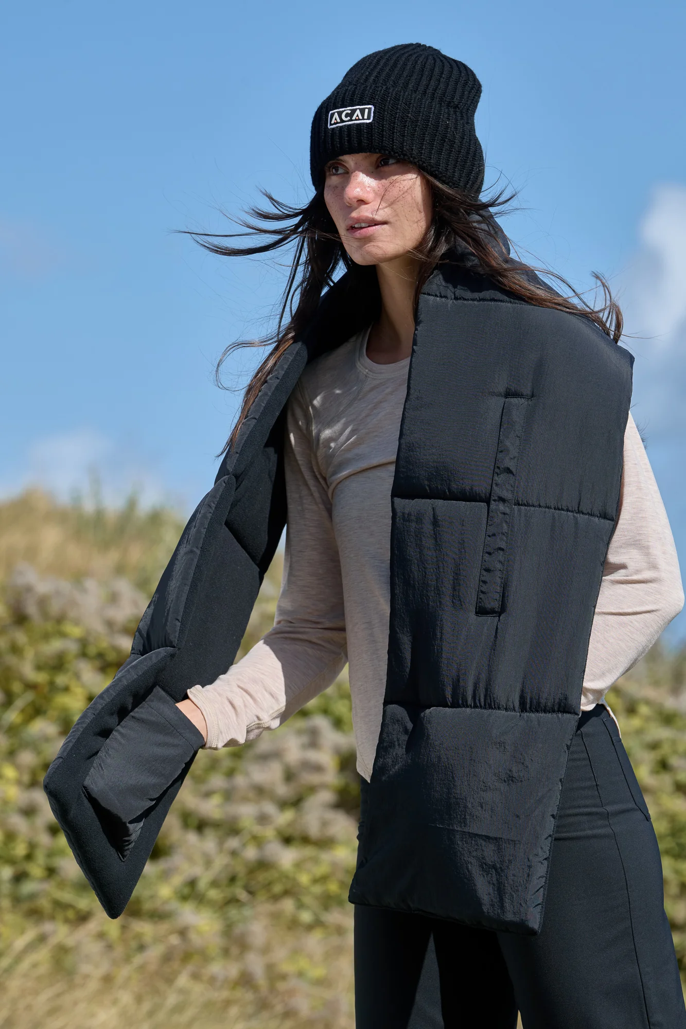 Cloud Wrap Scarf - Black - Image 3