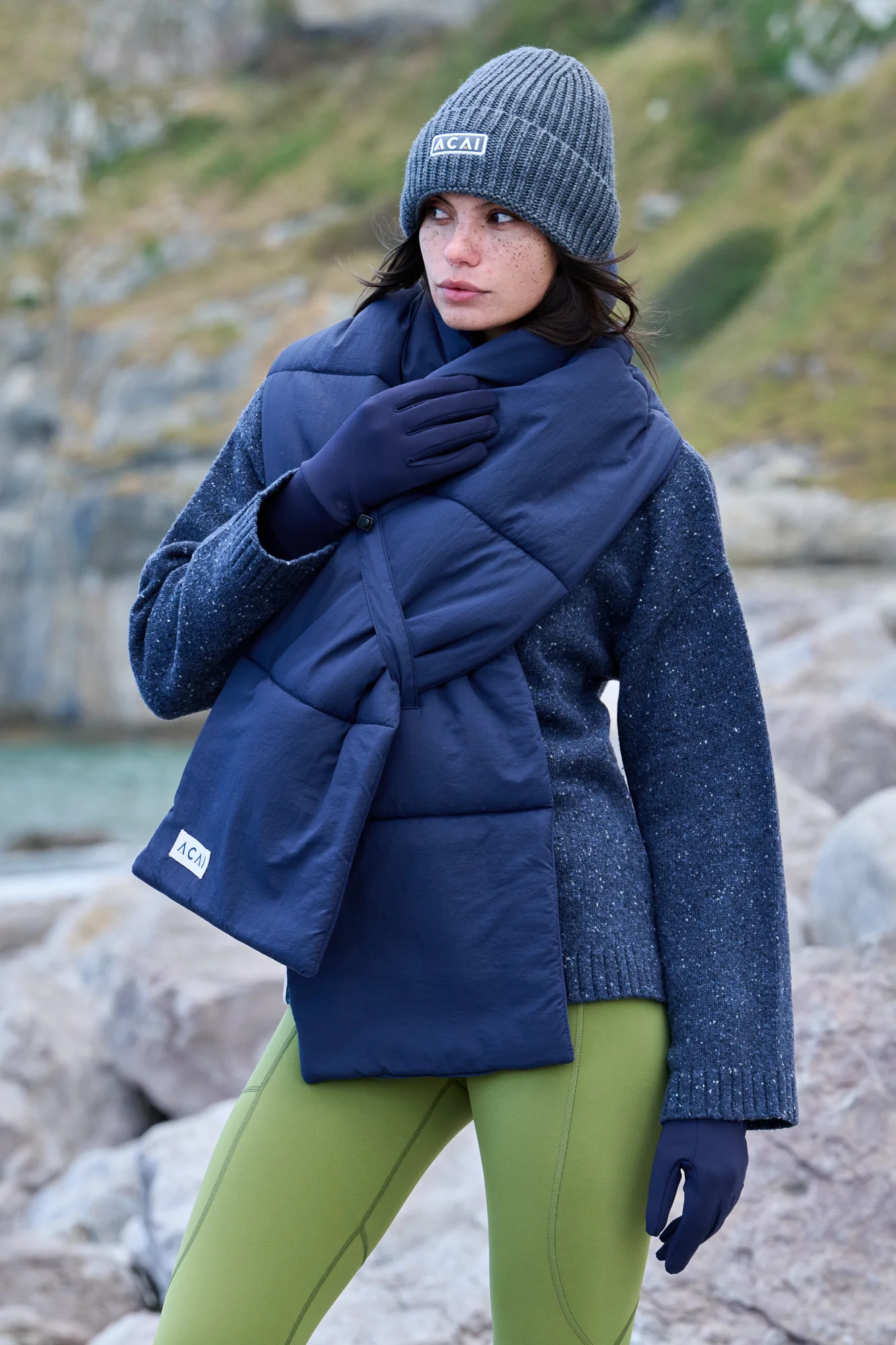 Cloud Wrap Scarf - Deep Navy - Image 2