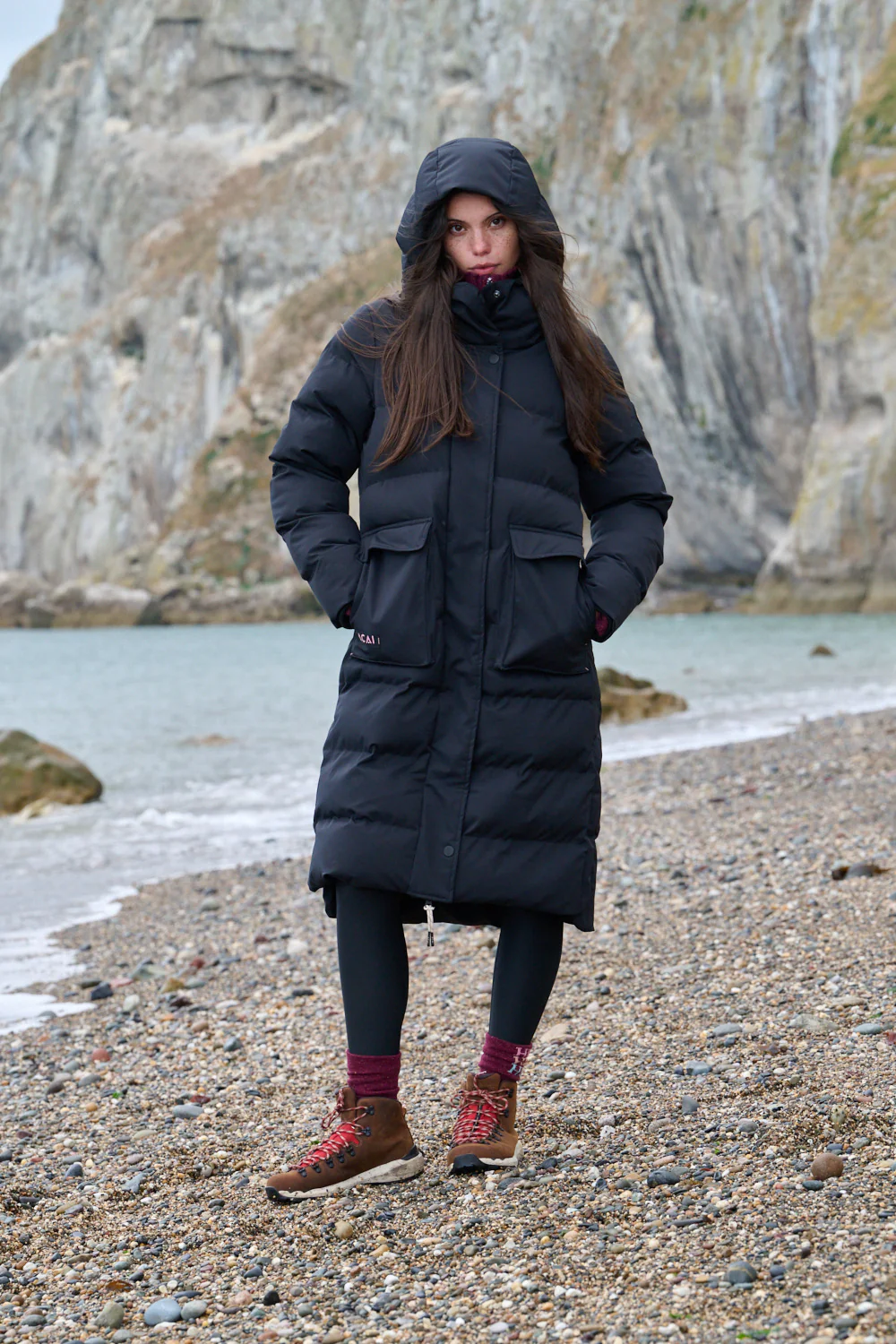Cocoon Longline Coat - Black - Image 2