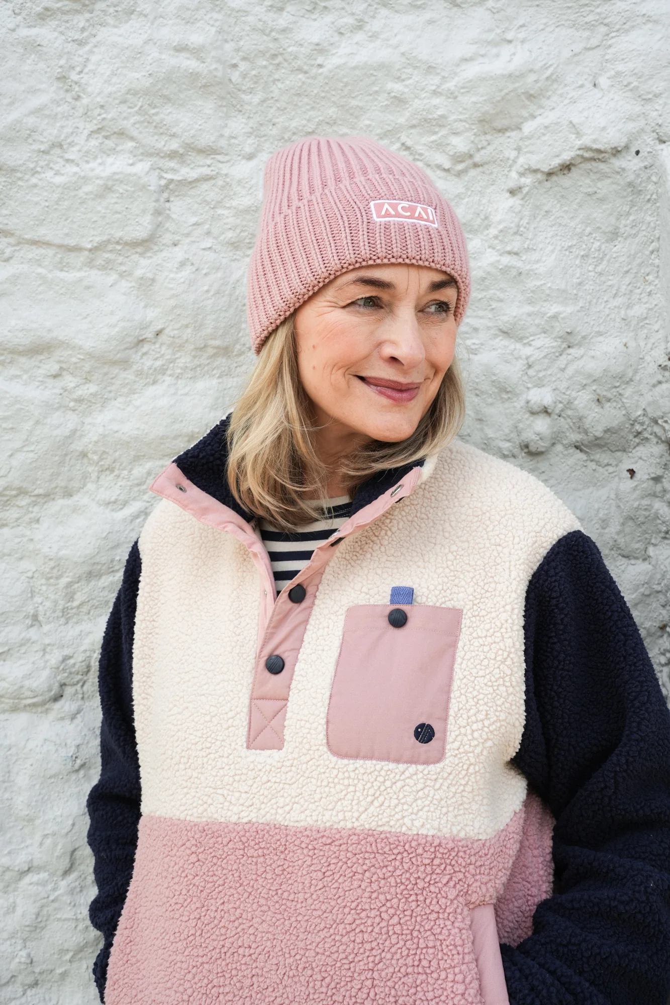 Campfire Colourblock Fleece - Dusky Pink - Image 2