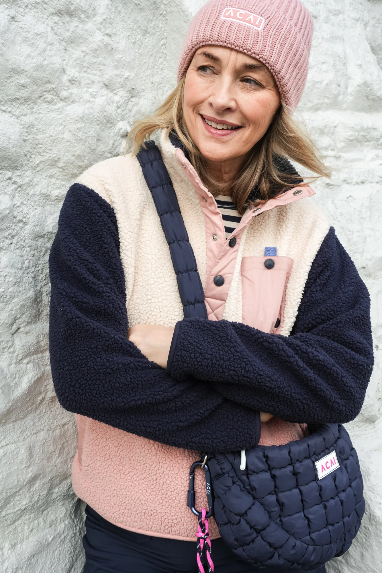 Campfire Colourblock Fleece - Dusky Pink - Image 3