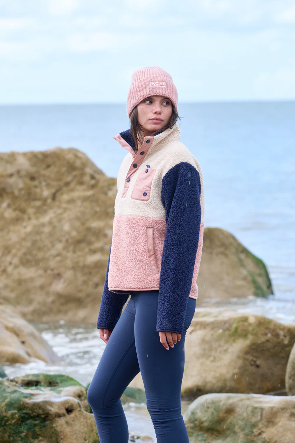 Campfire Colourblock Fleece - Dusky Pink - Image 6