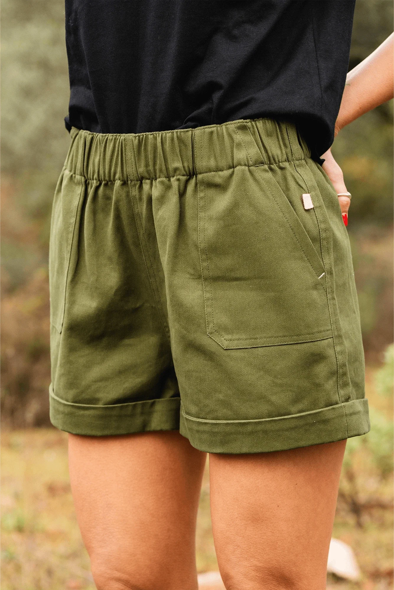Cotton Shorts - Elm Green - Image 5