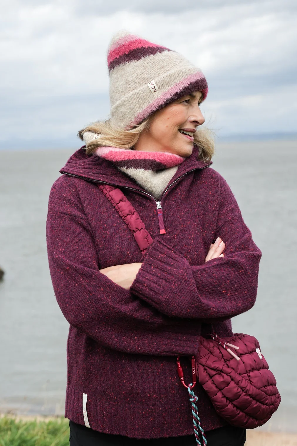 Dawn Mist Beanie - Cabernet - Image 3