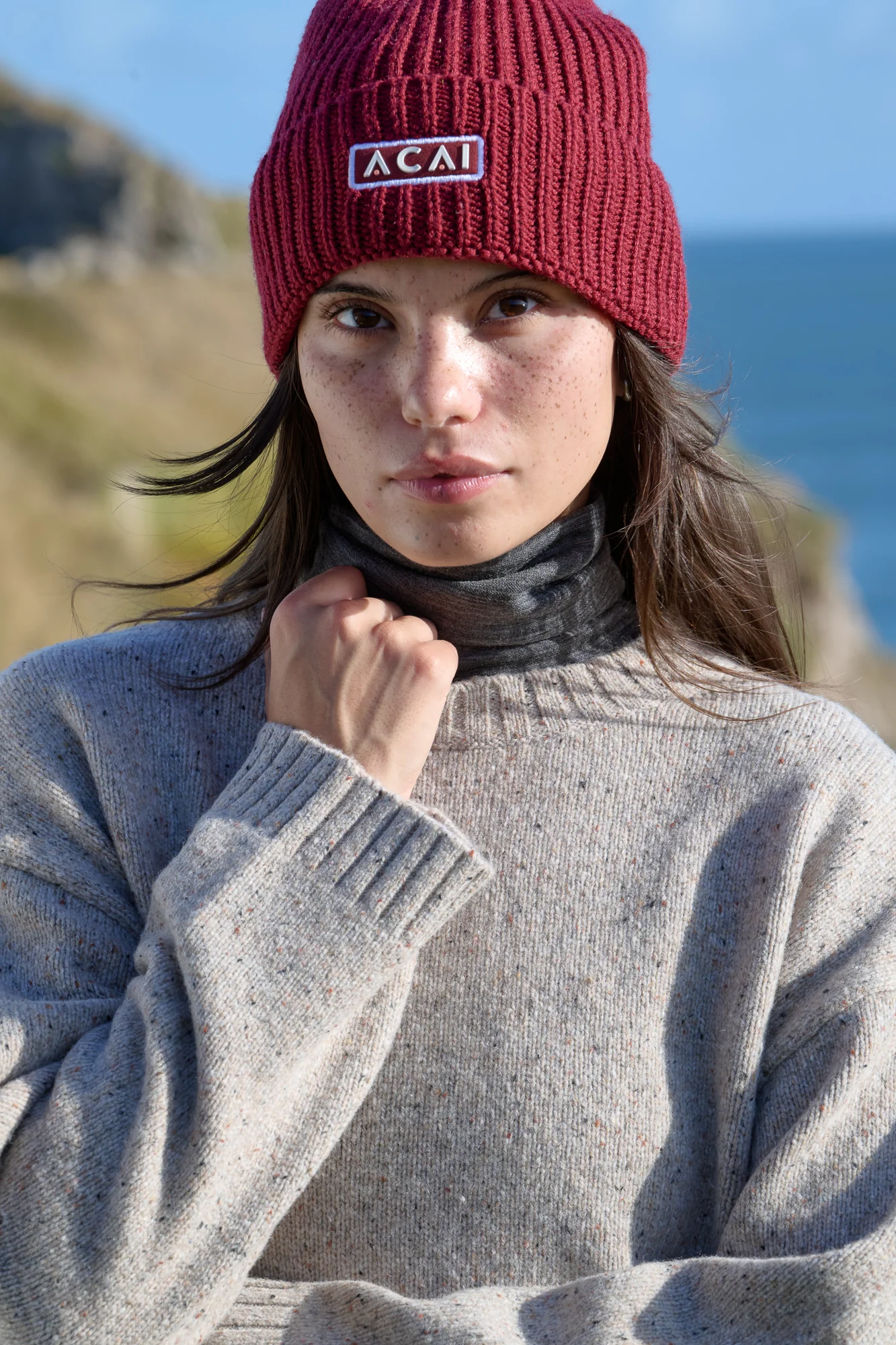 Dusk Crew Neck Knitted Jumper - Oatmeal - Image 3