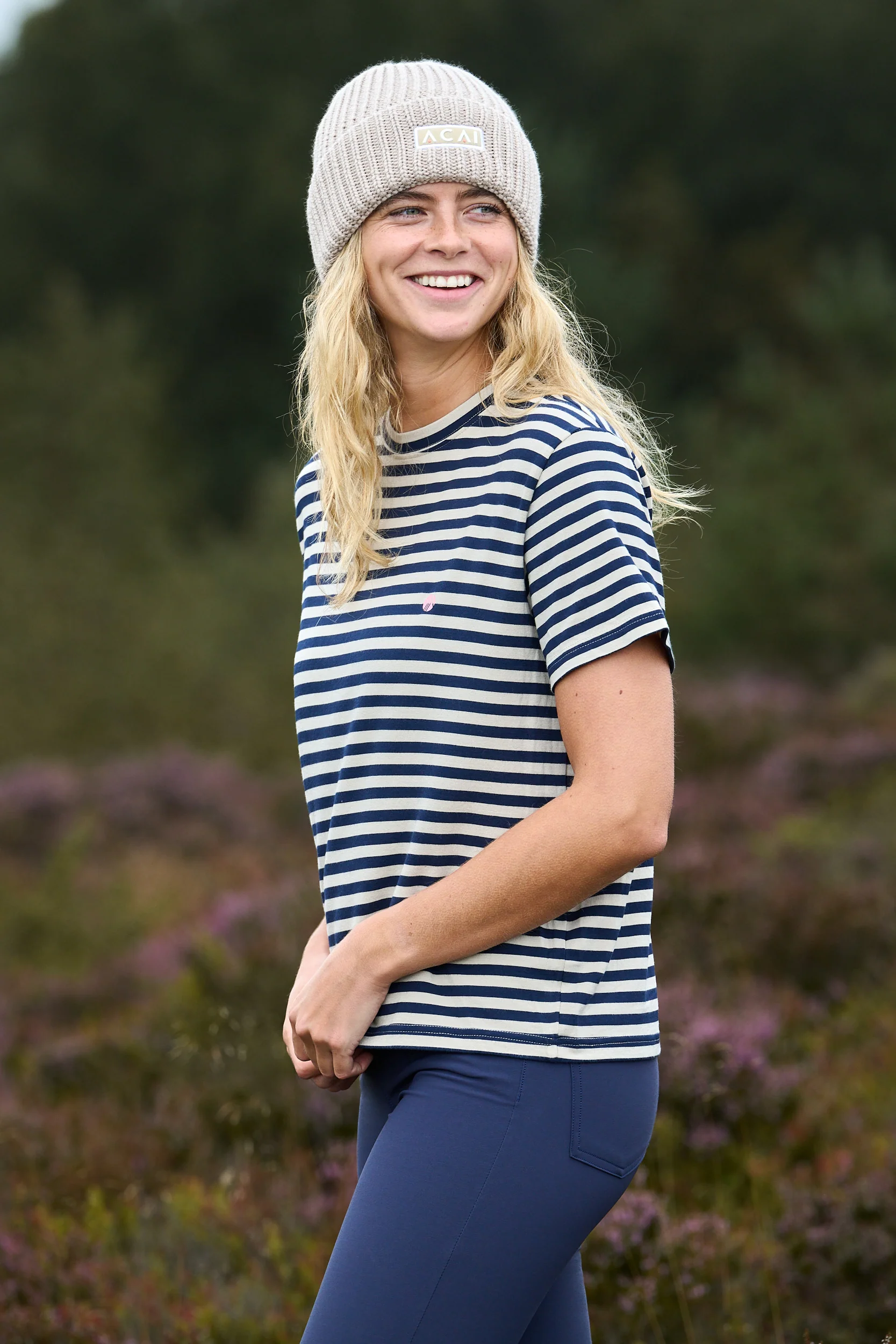 Glide Boxy Tee - Navy Stripe - Image 2