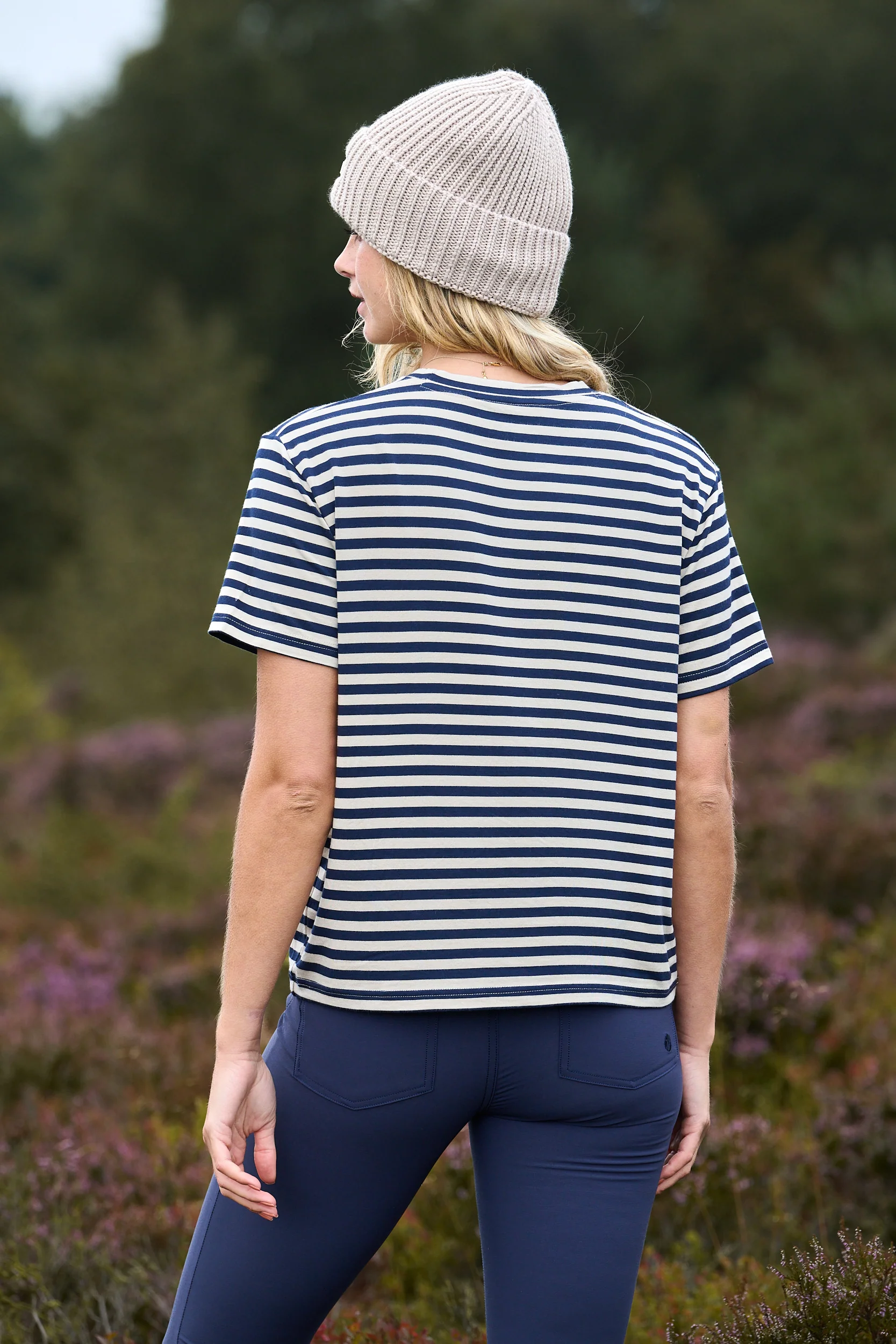 Glide Boxy Tee - Navy Stripe - Image 3