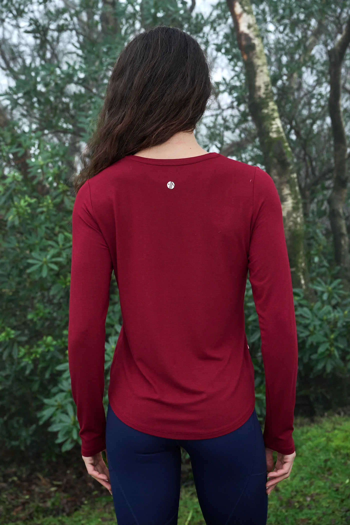 On The Go Bamboo Long Sleeve Tee - Cabernet - Image 5