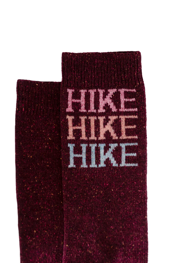 'Hike Hike Hike' Sock - Cabernet - Image 3