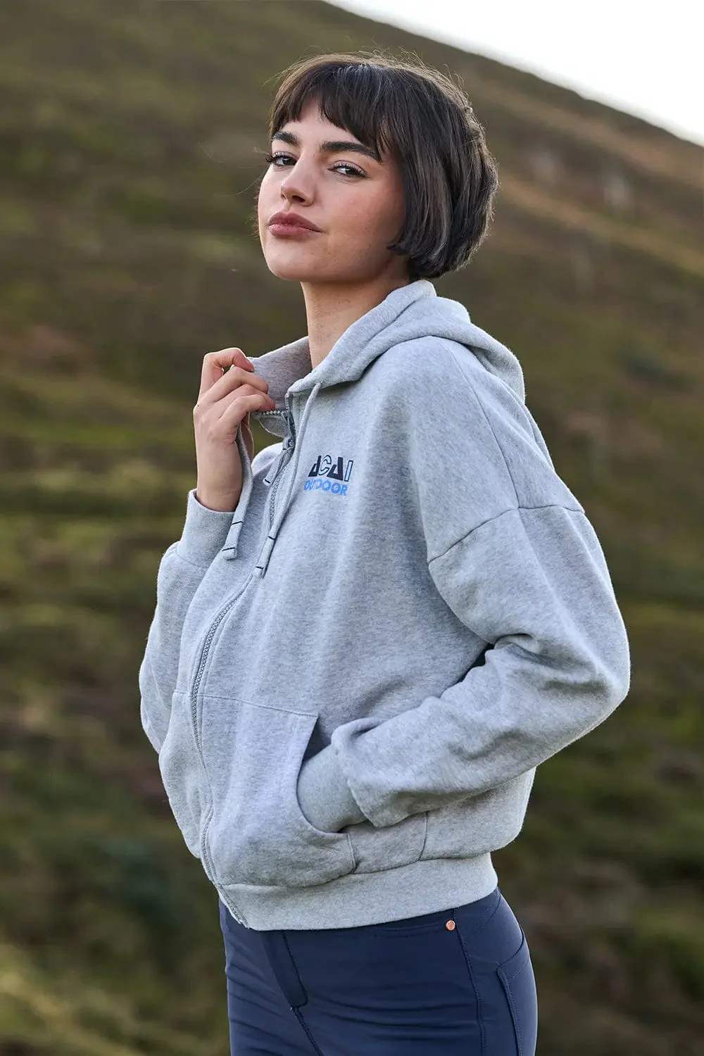 Retreat Zip Up Hoodie - Grey Marl - Image 6