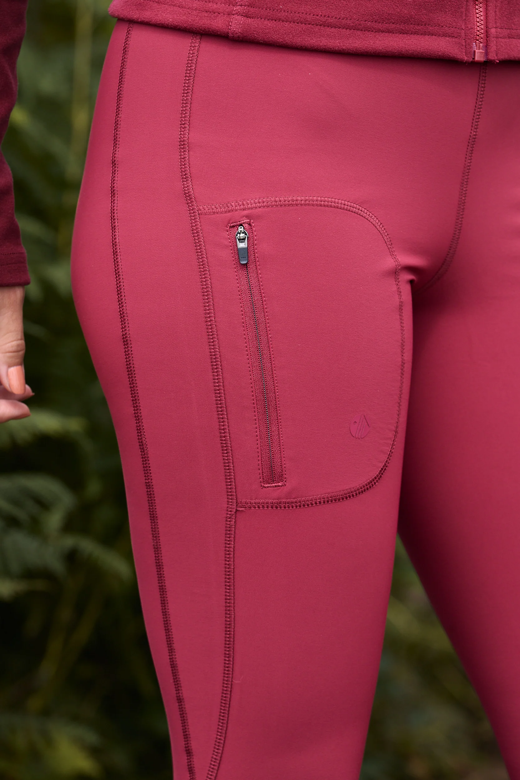 Shower Resistant Softshell Leggings - Cabernet - Image 3